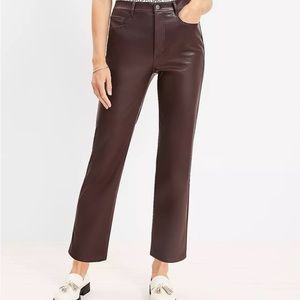 Ann Taylor Loft Five Pocket Straight Pants in Faux Leather